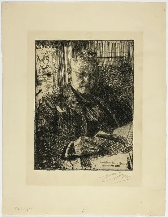 Framed Print : Travelling Companion (Mr. Ch. Deering), 1904. Creator: Anders Leonard Zorn Framed Print : Travelling Companion (Mr. Ch. Deering), 1904. Creator: Anders Leonard Zorn