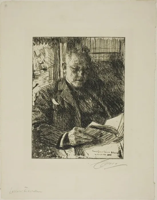 Framed Print : Travelling Companion (Mr. Ch. Deering), 1904. Creator: Anders Leonard Zorn Framed Print : Travelling Companion (Mr. Ch. Deering), 1904. Creator: Anders Leonard Zorn