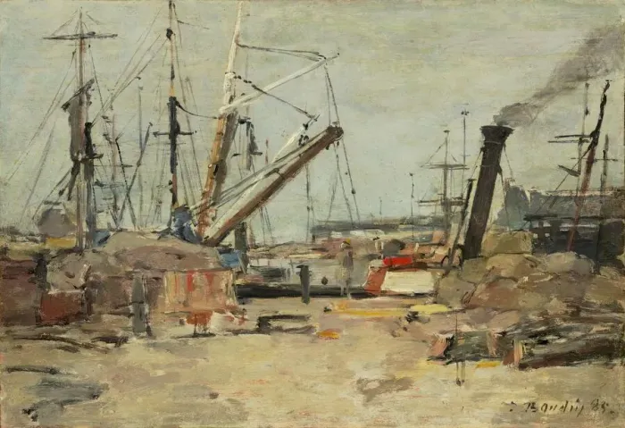 Framed Print : The Trawlers, 1885. Creator: Eugene Louis Boudin Framed Print : The Trawlers, 1885. Creator: Eugene Louis Boudin