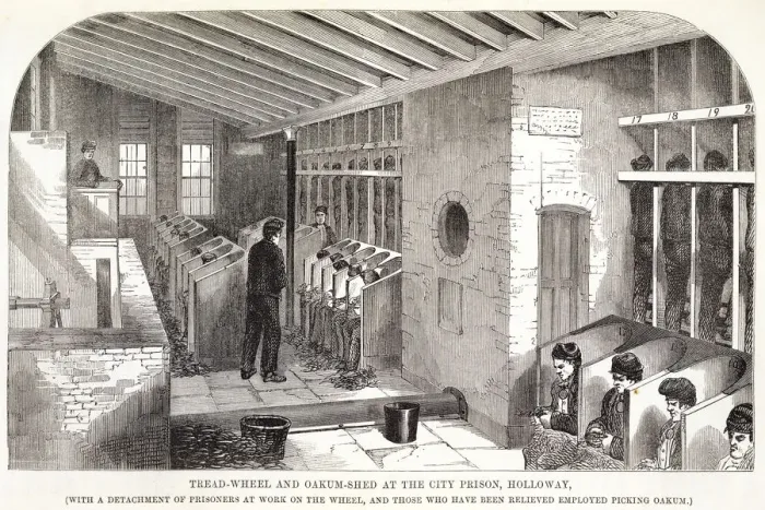 Framed Print : Tread-Wheel and Oakum-Shed at the City Prison, Holloway, London, 1862. Artist Framed Print : Tread-Wheel and Oakum-Shed at the City Prison, Holloway, London, 1862. Artist