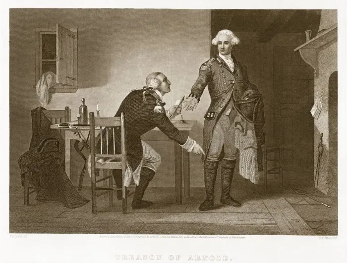 Framed Print : Treason of Arnold, pub. 1874 (engraving) Framed Print : Treason of Arnold, pub. 1874 (engraving)