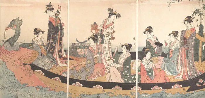 Framed Print : The Treasure Boat, ca. 1795. Creator: Hosoda Eishi Framed Print : The Treasure Boat, ca. 1795. Creator: Hosoda Eishi