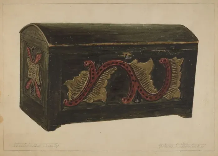 Framed Print : Treasure Chest, c. 1937. Creator: Andrew Topolosky Framed Print : Treasure Chest, c. 1937. Creator: Andrew Topolosky