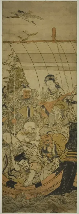 Framed Print : The Treasure Ship, Japan, c. 1778. Creator: Kitao Shigemasa Framed Print : The Treasure Ship, Japan, c. 1778. Creator: Kitao Shigemasa
