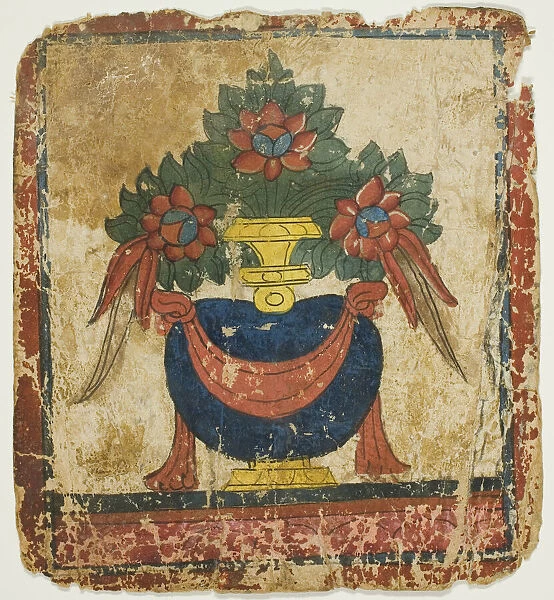 The Treasure Vase (Bumpa), from a Set of Initiation Cards (Tsakali), 14th  /  15th century