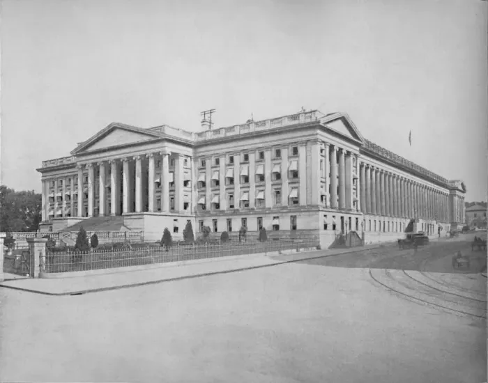 Framed Print : Treasury Building, Washington, D. C. c1897. Creator: Unknown Framed Print : Treasury Building, Washington, D. C. c1897. Creator: Unknown