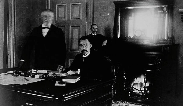 Three Treasury Department employees in office, between 1884 and 1930. Creator: Frances Benjamin Johnston