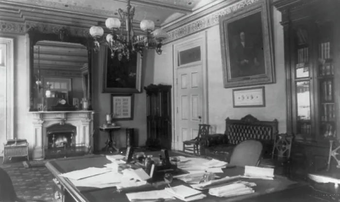 Framed Print : Treasury Department - Secretary of the Treasury Department's office, between 1890 and 1950. Creator: Frances Benjamin Johnston Framed Print : Treasury Department - Secretary of the Treasury Department's office, between 1890 and 1950. Creator: Frances Benjamin Johnston