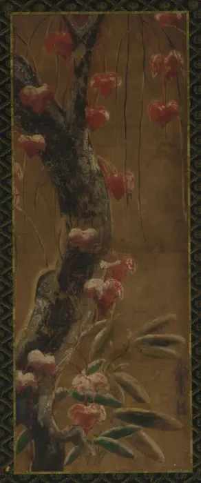 Framed Print : Tree, autumn vine and snow, Edo period, 1615-1868. Creator: Unknown Framed Print : Tree, autumn vine and snow, Edo period, 1615-1868. Creator: Unknown