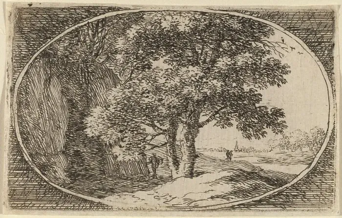 Framed Print : The Tree with a Double Trunk. Creator: Herman van Swanevelt
