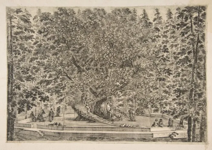 Framed Print : The Tree House at Pratolino, ca. 1653. Creator: Stefano della Bella Framed Print : The Tree House at Pratolino, ca. 1653. Creator: Stefano della Bella