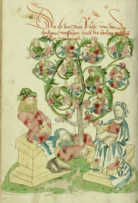 Framed Print : The Tree of Jesse; Barlaam und Josaphat, 1469. Creators: Hans Schilling, Diebolt Lauber Framed Print : The Tree of Jesse; Barlaam und Josaphat, 1469. Creators: Hans Schilling, Diebolt Lauber