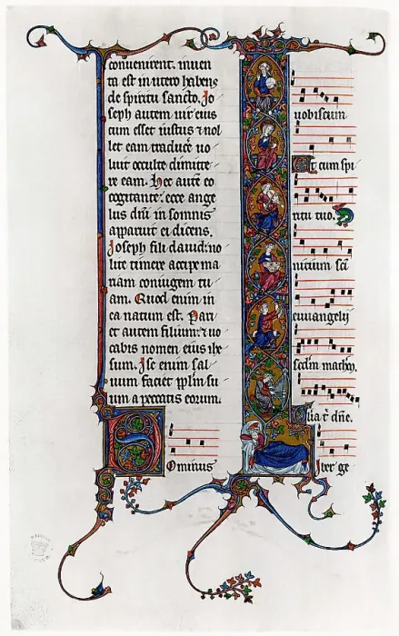 Framed Print : Tree of Jesse in initial letter I, late 13th century Framed Print : Tree of Jesse in initial letter I, late 13th century
