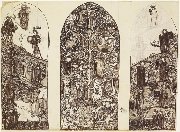 Framed Print : The Tree of Jesse, mid-late 19th century. Creator: Sir Edward Coley Burne-Jones Framed Print : The Tree of Jesse, mid-late 19th century. Creator: Sir Edward Coley Burne-Jones