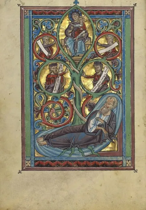 Framed Print : The Tree of Jesse; Psalter, about 1240-1250. Creator: Unknown Framed Print : The Tree of Jesse; Psalter, about 1240-1250. Creator: Unknown