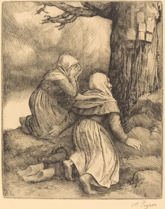 Framed Print : The Tree of Salvation (L arbre de salut). Creator: Alphonse Legros Framed Print : The Tree of Salvation (L arbre de salut). Creator: Alphonse Legros
