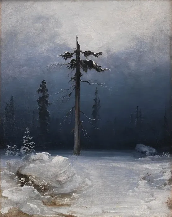 Framed Print : Tree in a Wintry Forest, 1850-1859. Creator: Peder Balke Framed Print : Tree in a Wintry Forest, 1850-1859. Creator: Peder Balke
