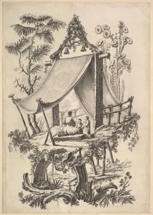 Framed Print : Treehouse, 1773. Creator: Jean Jacques Avril Framed Print : Treehouse, 1773. Creator: Jean Jacques Avril