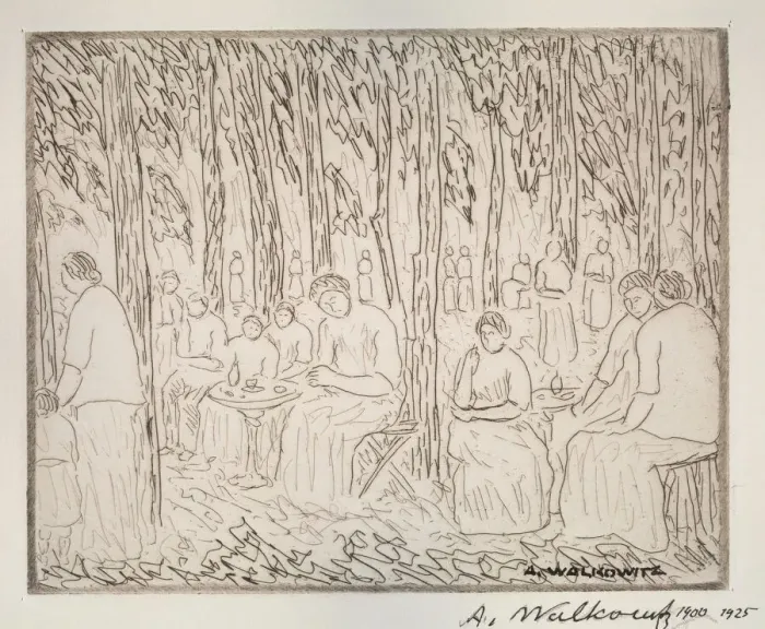 Framed Print : Under Two Trees, 1900-1925. Creator: Abraham Walkowitz Framed Print : Under Two Trees, 1900-1925. Creator: Abraham Walkowitz