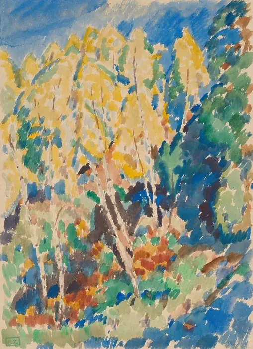 Framed Print : Trees, 1907. Creator: Karel Bohacek Framed Print : Trees, 1907. Creator: Karel Bohacek