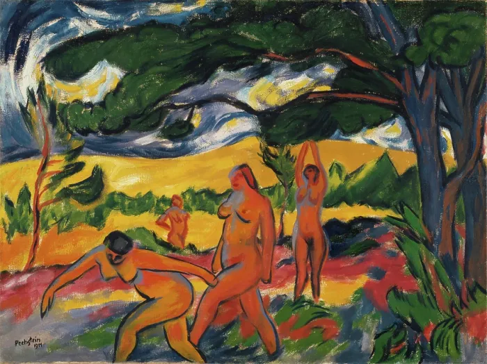 Framed Print : Under the Trees, 1911. Creator: Max Pechstein Framed Print : Under the Trees, 1911. Creator: Max Pechstein