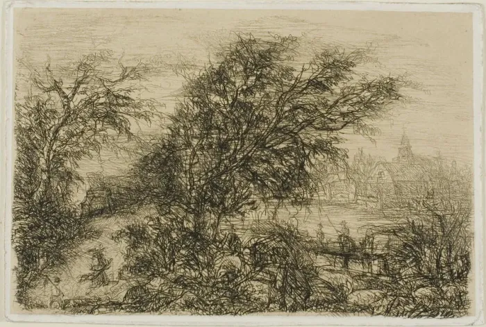 Framed Print : Trees Bending in the Wind, n. d. Creator: Rodolphe Bresdin Framed Print : Trees Bending in the Wind, n. d. Creator: Rodolphe Bresdin