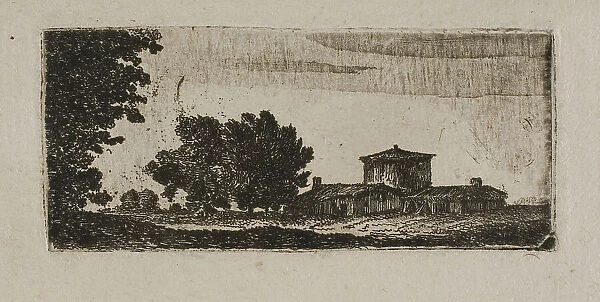 Trees and Buildings with Low Tower, n.d. Creator: John Clerk