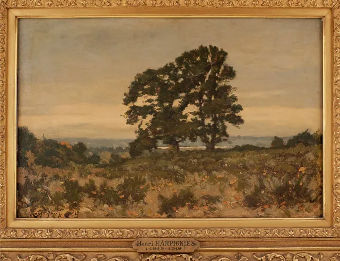 Framed Print : Two trees on the edge of the forest, 1887. Creator: Henri-Joseph Harpignies Framed Print : Two trees on the edge of the forest, 1887. Creator: Henri-Joseph Harpignies