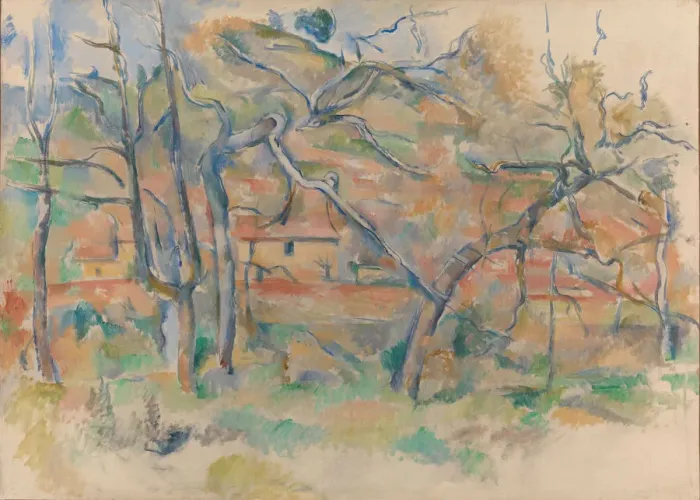 Framed Print : Trees and houses, Provence. Artist: Cezanne, Paul (1839-1906) Framed Print : Trees and houses, Provence. Artist: Cezanne, Paul (1839-1906)