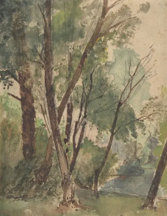 Framed Print : Trees Beside a Pond, 1853-1878. Creator: Louis-Antoine-Leon Riesener Framed Print : Trees Beside a Pond, 1853-1878. Creator: Louis-Antoine-Leon Riesener
