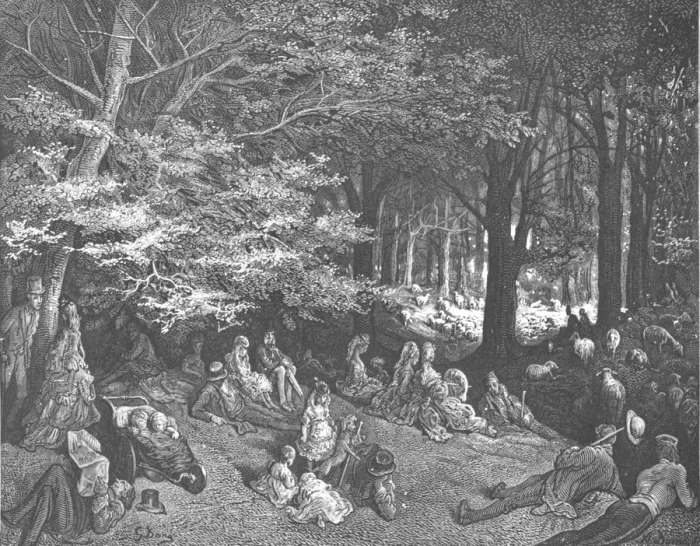 Framed Print : Under The Trees - Regents Park, 1872. Creator: Gustave Doré Framed Print : Under The Trees - Regents Park, 1872. Creator: Gustave Doré