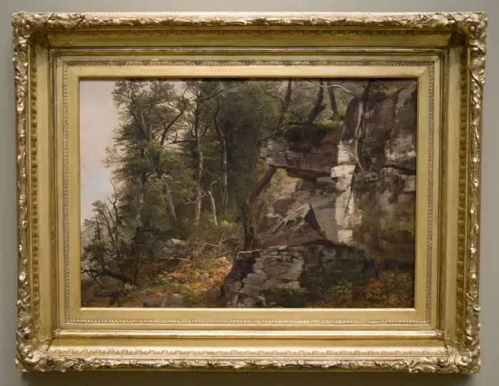 Framed Print : Trees on a Rocky Hillside, c. 1849. Creator: Asher Brown Durand (American, 1796-1886) Framed Print : Trees on a Rocky Hillside, c. 1849. Creator: Asher Brown Durand (American, 1796-1886)