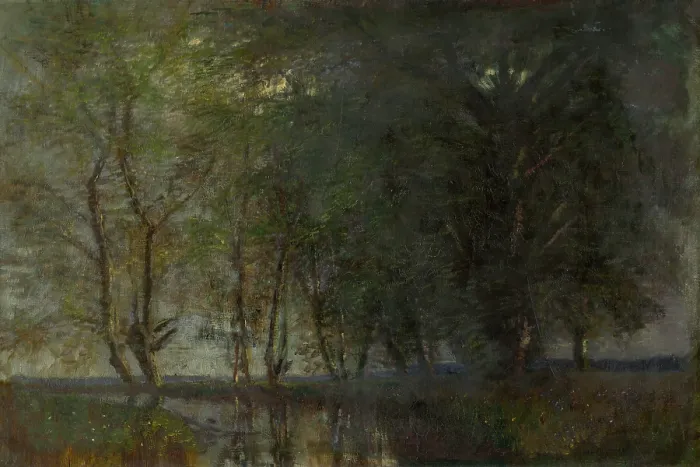 Framed Print : Trees by the Vah, 1870-1900. Creator: Ladislav Mednyanszky Framed Print : Trees by the Vah, 1870-1900. Creator: Ladislav Mednyanszky