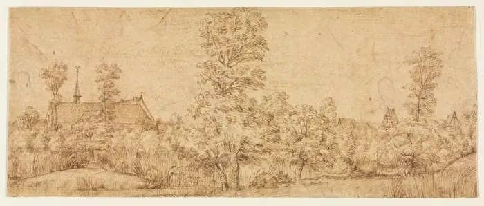 Framed Print : Trees before a Village, third quarter 17th century. Creator: Jan Lievens (Dutch, 1607-1674) Framed Print : Trees before a Village, third quarter 17th century. Creator: Jan Lievens (Dutch, 1607-1674)