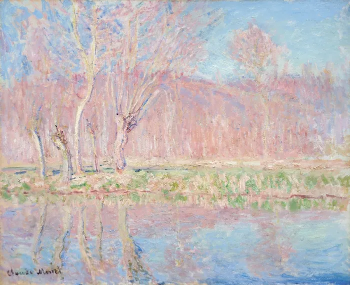 Framed Print : Trees by the water, spring in Giverny, 1885. Creator: Monet, Claude (1840-1926) Framed Print : Trees by the water, spring in Giverny, 1885. Creator: Monet, Claude (1840-1926)