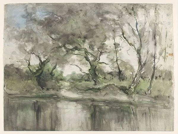 Trees on the water's edge, 1915. Creator: Pieter H.J.J. Ras