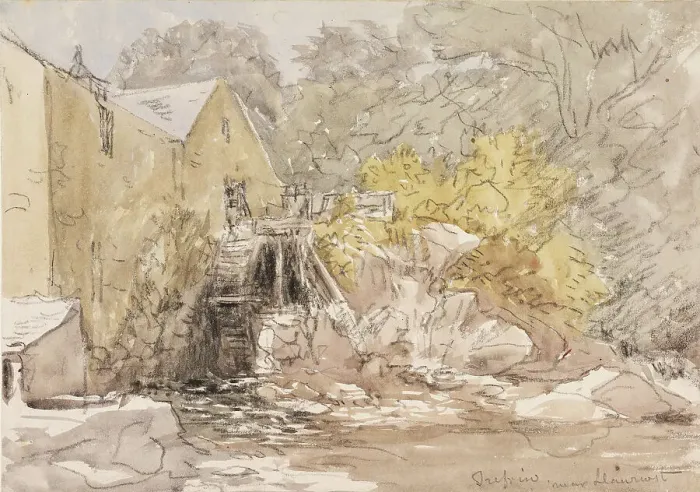 Framed Print : Mill at Trefriw, Near Llanrwst, c1820s. Creator: David Cox the Elder Framed Print : Mill at Trefriw, Near Llanrwst, c1820s. Creator: David Cox the Elder