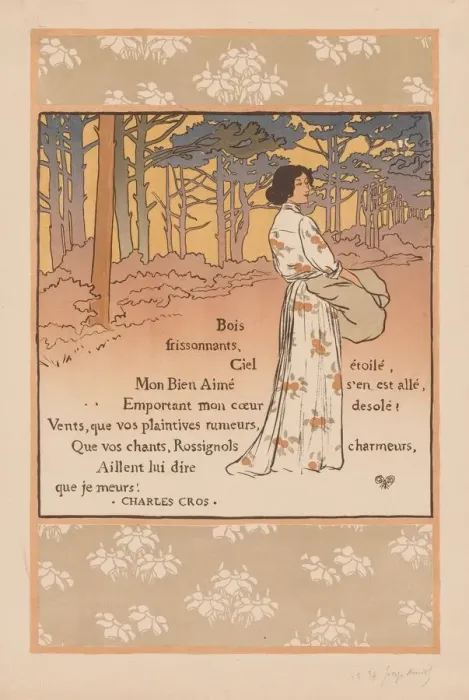 Framed Print : Trembling Woods, 1893. Creator: Georges Auriol (French, 1863-1938); L Estampe originale, Album II Framed Print : Trembling Woods, 1893. Creator: Georges Auriol (French, 1863-1938); L Estampe originale, Album II