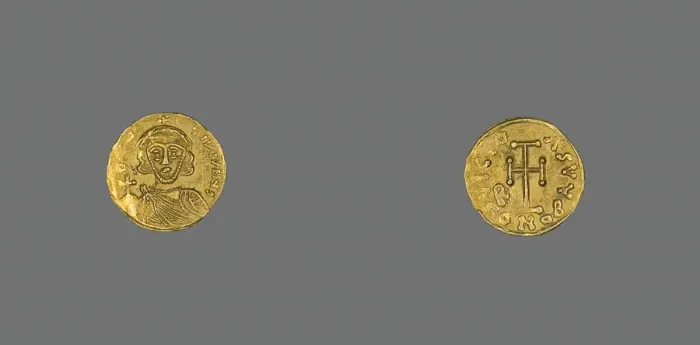 Framed Print : Tremissis (Coin) of Justinian II, 685-695. Creator: Unknown Framed Print : Tremissis (Coin) of Justinian II, 685-695. Creator: Unknown