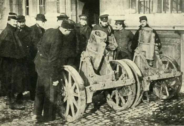 Framed Print : Trench mortars captured from the Germans, First World War, 1914, (c1920). Creator: Unknown Framed Print : Trench mortars captured from the Germans, First World War, 1914, (c1920). Creator: Unknown