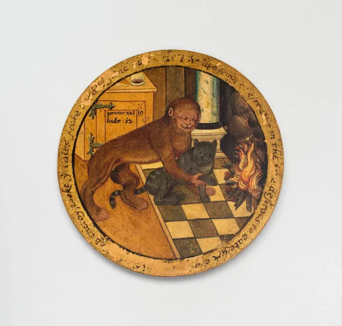 Framed Print : Trencher with a Scene from Aesops Fables, England, c. 1600. Creator: Unknown Framed Print : Trencher with a Scene from Aesops Fables, England, c. 1600. Creator: Unknown