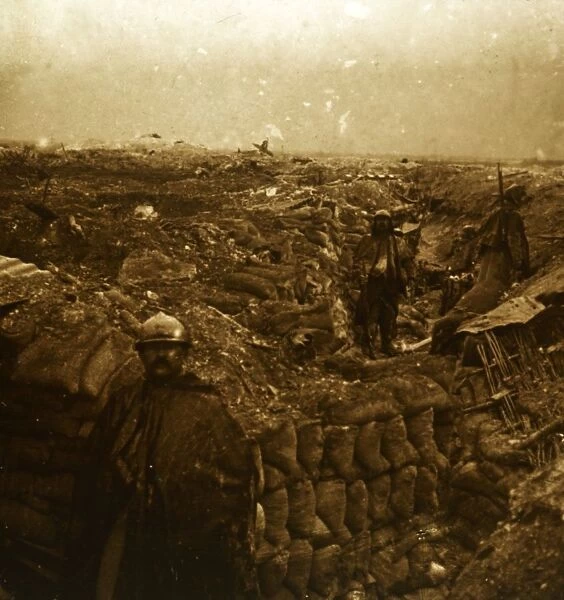 Trenches on the front line, Moulin de Souain, northern France, c1915