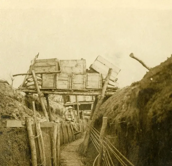 Framed Print : Trenches near Les Eparges, northern France, c1914-c1918 Framed Print : Trenches near Les Eparges, northern France, c1914-c1918