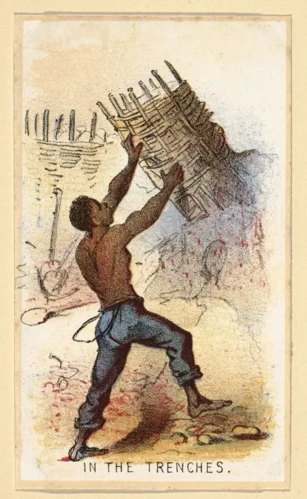 Framed Print : In The Trenches, pub. 1864 (colour lithograph). Creator: Winslow Homer (1836-1910)
