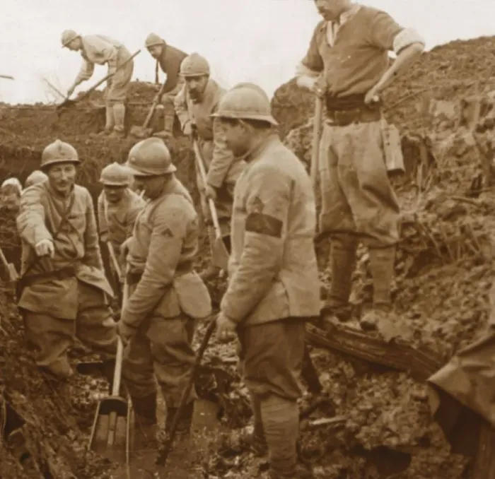 Framed Print : Trenches, Quennevieres, northern France, c1914-c1918 Framed Print : Trenches, Quennevieres, northern France, c1914-c1918