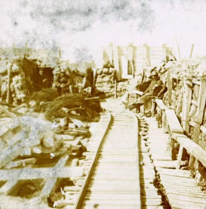 Framed Print : Trenches and railway line, Yser south, Diksmuide, Belgium, c1914-c1918 Framed Print : Trenches and railway line, Yser south, Diksmuide, Belgium, c1914-c1918