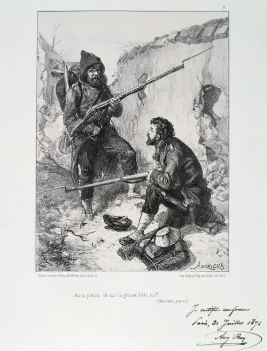 Framed Print : In the trenches, Siege of Paris, Franco-Prussian War, 1870-1871 (1871). Artist: Auguste Bry Framed Print : In the trenches, Siege of Paris, Franco-Prussian War, 1870-1871 (1871). Artist: Auguste Bry