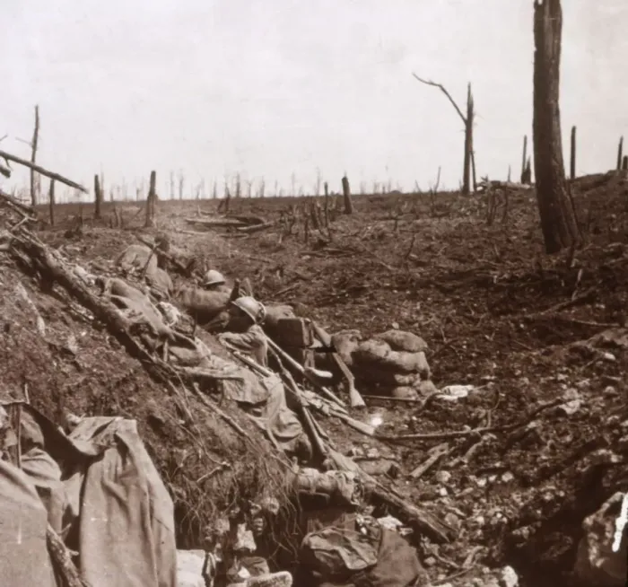 Framed Print : Trenches, Vaux, northern France, c1914-c1918 Framed Print : Trenches, Vaux, northern France, c1914-c1918