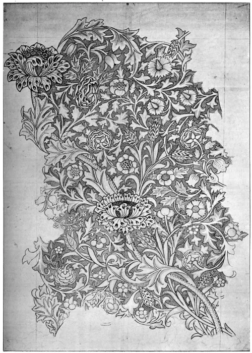 Framed Print : Trent pattern printed linen, 1892 (1934). Artist: William Morris Framed Print : Trent pattern printed linen, 1892 (1934). Artist: William Morris