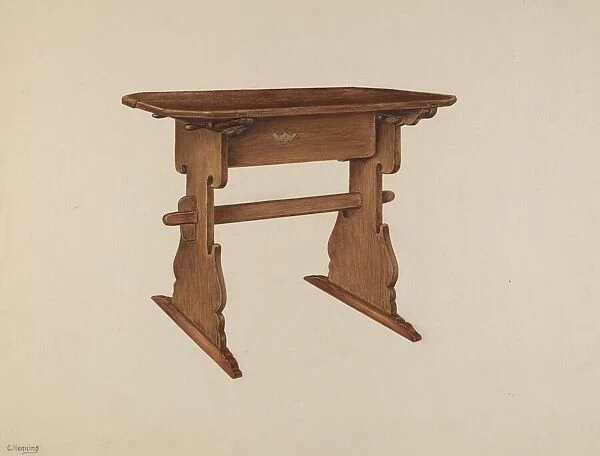 Trestle Table, c. 1939. Creator: Charles Henning